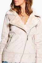 Thumbnail for your product : boohoo Petite Bonded Faux Fur Suedette Aviator