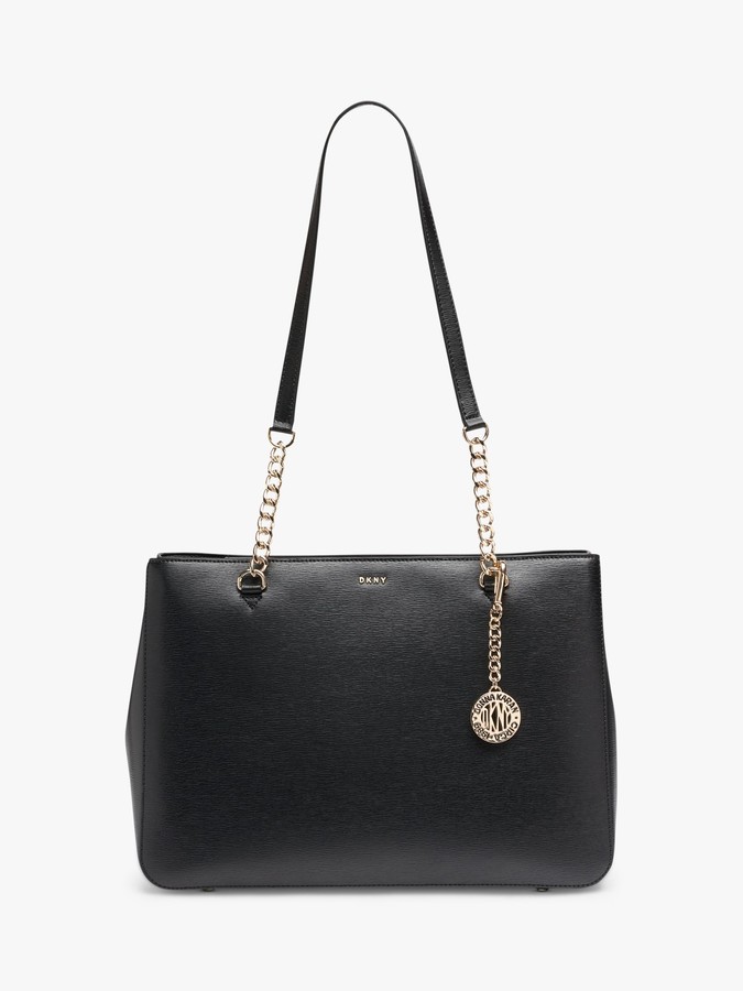 dkny black bag with gold chain
