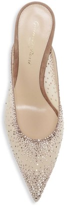 Gianvito Rossi Crystal-Embellished Leather Mules
