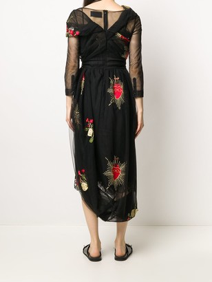 Simone Rocha Embroidered Tulle Overlay Dress