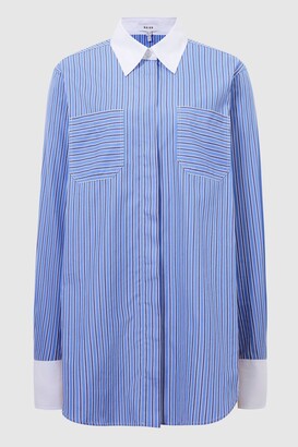 Reiss /White Grace Contrast Stripe Collared Shirt