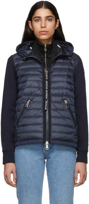 moncler long down knit combo jacket