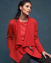 Thumbnail for your product : Eileen Fisher Bias-Twisted Wool Drape Jacket, Petite