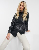 Thumbnail for your product : New Look leather look shirt in black