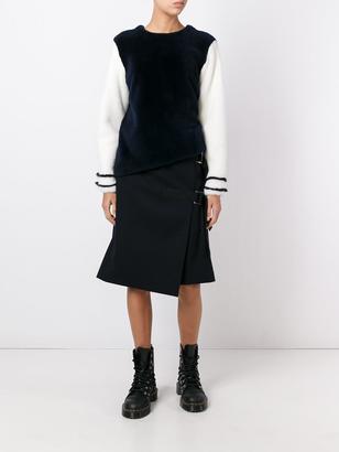 Sacai buckled apron skirt - women - Cupro/Wool - 2