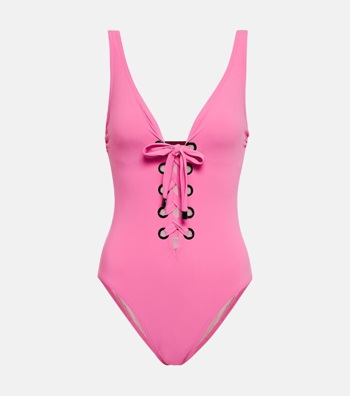 Karla Colletto Lucy lace-up swimsuit