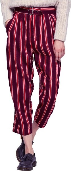Free People FreePeopleWomensSeemedLikeStripeCasualCroppedPants,mustard,6