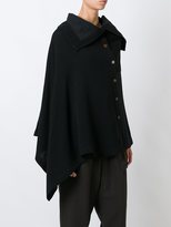 Thumbnail for your product : Y's asymmetric patch pocket cape - women - Nylon/Wool - 2
