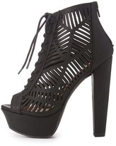 Thumbnail for your product : Charlotte Russe Laser Cut Platform Booties