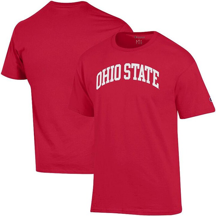 Men's Champion Scarlet Ohio State Buckeyes Basic Arch T-Shirt
