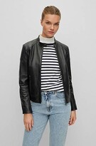 Thumbnail for your product : HUGO BOSS Regular-fit zip-up jacket in soft leather
