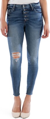 KUT from the Kloth Connie Button Fly High Waist Ankle Skinny Jeans