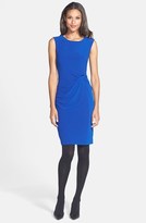 Thumbnail for your product : Ellen Tracy Knot Waist Stretch Crepe Sheath Dress (Online Only)