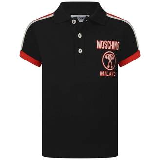 Moschino MoschinoBoys Black Milano Polo Top