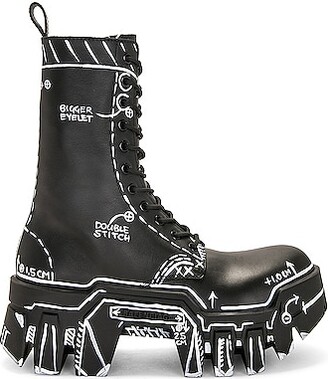 Balenciaga Bulldozer Laceup Boot in Black - ShopStyle