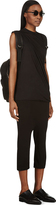 Thumbnail for your product : Rick Owens Lilies Black Silk Draped Tank Top