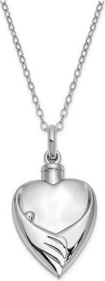 Black Bow Jewelry Co. BlackBowJewelrySterlingSilverForeverMyBabyHeartAshHolderNecklace18Inch