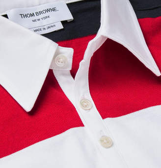 Thom Browne Striped Cotton-Jersey Polo Shirt