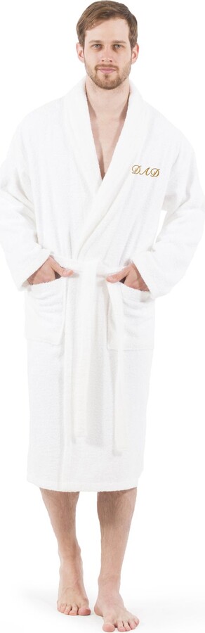 Linum Home Textiles "Dad" Embroidered Terry Bat hrobe