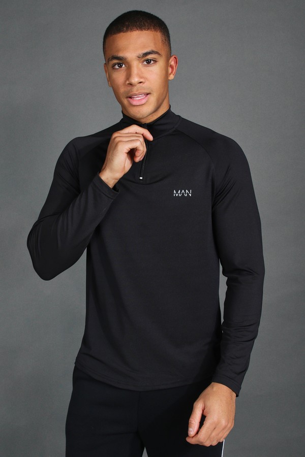 active raglan funnel neck top