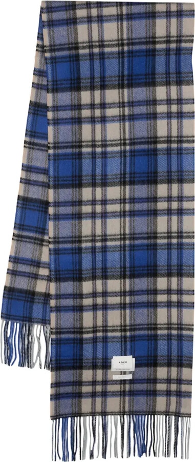 Ader Error Check-Pattern Wool Scarf
