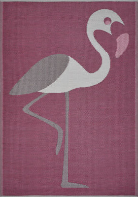 Bayou Breeze Tropical Flamingo Indoor / Outdoor Area Rug 5'X7'