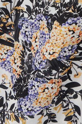 GOEN.J Lace-trimmed Floral-print Washed-crepe Midi Dress