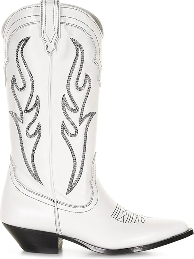 Sonora Flame-Embroidered Cowboy Boots