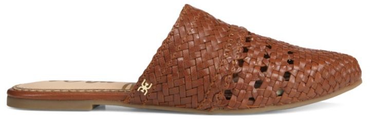 woven leather mules