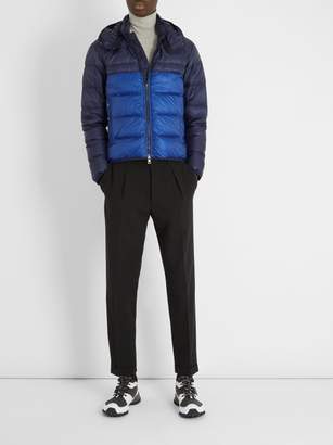 Moncler Brech Hooded Quilted Down Jacket - Mens - Navy