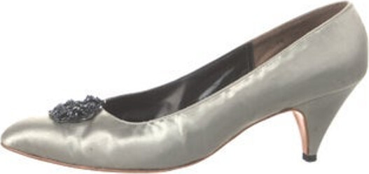 Saks Fifth Avenue Satin Pumps Semi-Pointed Toes