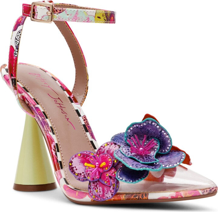 Betsey Johnson Chelsie Floral Ankle Strap Sandal