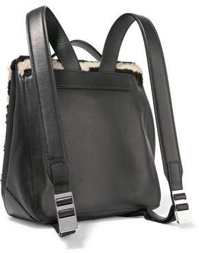 Proenza Schouler Courier Striped Shearling And Leather Backpack