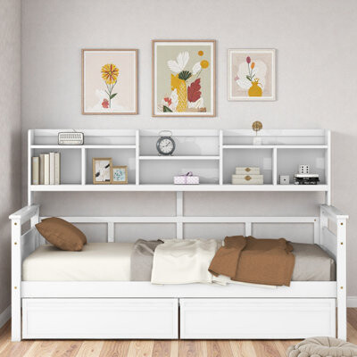 Red Barrel Studio Modern Daybed With Storage Shelves And 2 Drawers