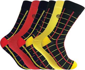Sock Snob 6 Pairs of Mens Funky Soft Bamboo Socks in many designs