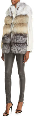 Gorski Feathered Fox Fur Vest