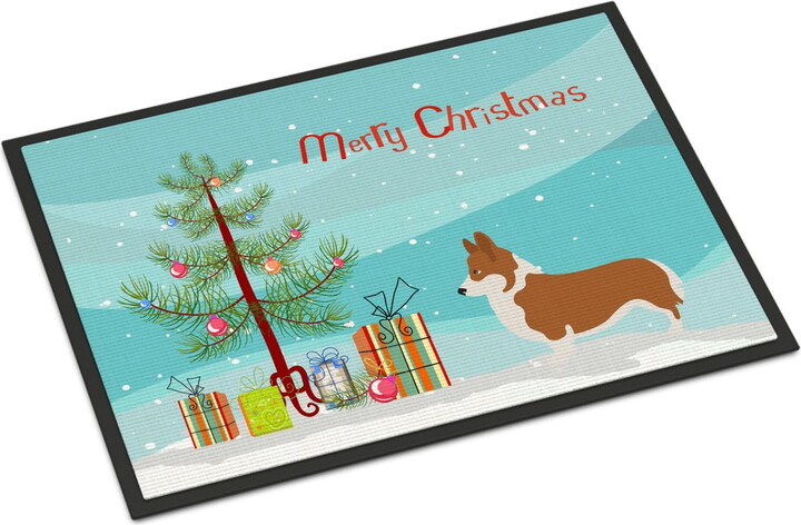 Caroline's Treasures Carolines Treasures BB8482MAT Pembroke Welsh Corgi Christmas Door Mat Indoor Rug or Outdoor Welcome Mat 18x27 Doormat