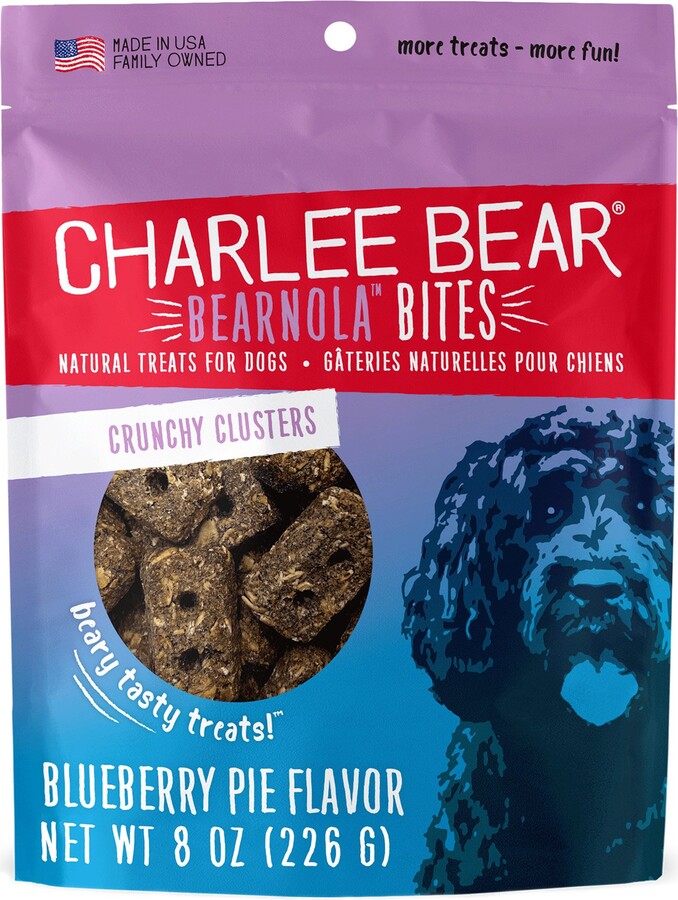 Charlee Bear Bearnola Bites Blueberry Pie Flavor Dog Treats, 8-oz bag