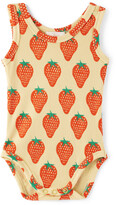 Thumbnail for your product : Bobo Choses Baby Yellow Strawberry All-Over Bodysuit