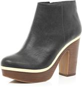 Thumbnail for your product : River Island Wooden Gold Runner Platform Ankle Boots