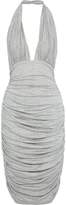 Thumbnail for your product : Norma Kamali Ruched Melange Stretch-jersey Halterneck Dress