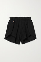 Thumbnail for your product : CARAVANA Tuchkin Frayed Cotton-gauze Shorts - Black - One size
