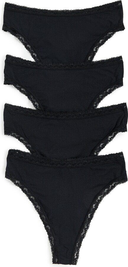 Stripe & Stare High Waisted Thong Four Pack