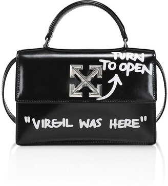 Off-White Jitney 1.4 Top Handle Quote - Female - Calf Leather - Os - Black