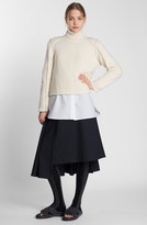 Thumbnail for your product : Marni Asymmetrical Pleated Woven Wool Skirt