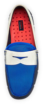 Thumbnail for your product : Swims Mesh and Rubber Penny Loafer, Blue/White
