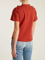 Thumbnail for your product : Ace&Jig Fiona Ruffle-trimmed Striped-cotton Blouse - Womens - Dark Orange