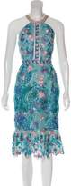 Thumbnail for your product : Marchesa Notte Embroidered Midi Dress w/ Tags