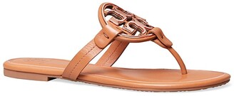 Tory Burch Miller Metal Leather Thong Sandals