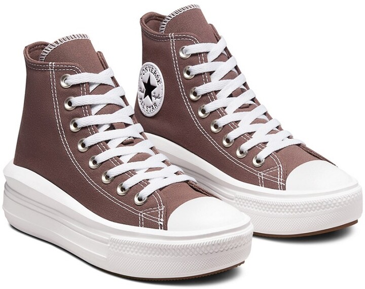 high top converse platform brown